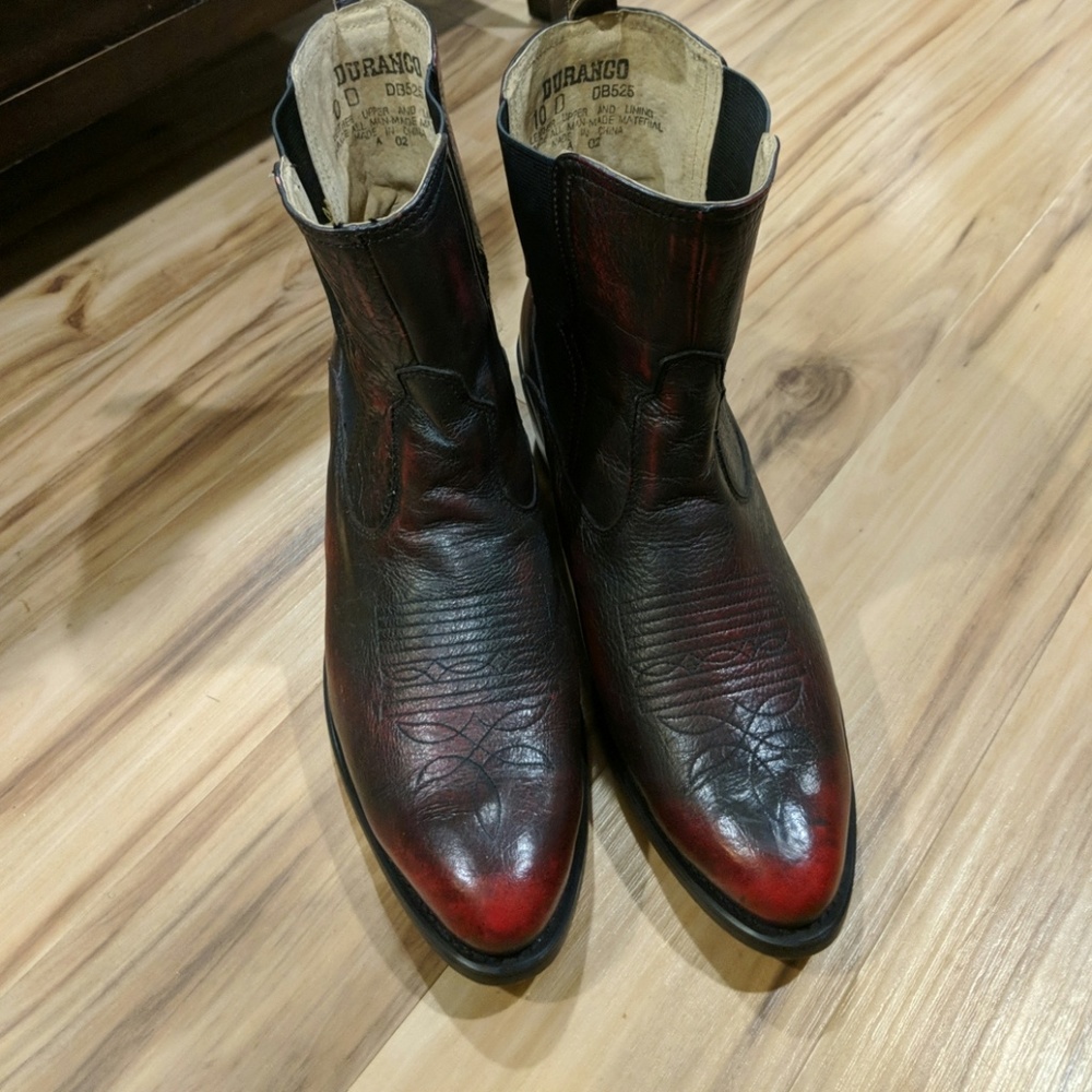 Red and black Durango boots DB525